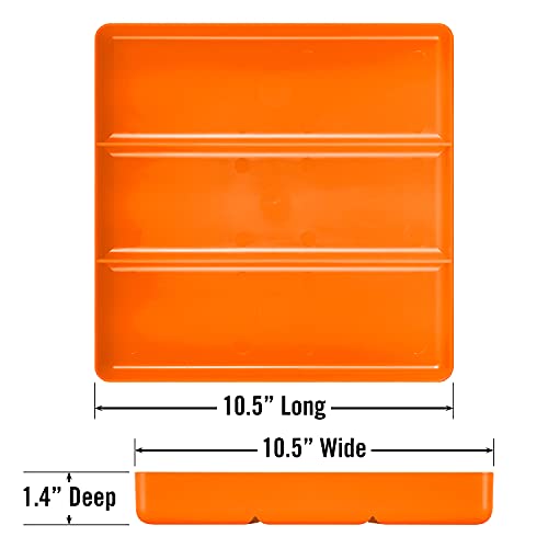Ernst Manufacturing Toolbox Tray: Stackable Tray in Orange with 3 Compartments - Ideal for Trades, Mechanics, Electricians, Plumbers, Household Use, Hobbies, and More - Heavy Duty - Made in the USA - color: Orange, size: 3-Compartments