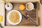 GoCraft Handmade Classic Wooden Tray – Large 16.5" Mango Wood Serving Tray with Handles – Elegant Kitchen & Dining Accessory – Ideal for Breakfast in Bed, Coffee, Tea - size: 16.5" x 12" x 2"