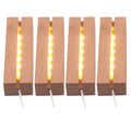 4Pcs 6“ Wooden LED Light Display Stand Base,Rectangle Wood Led Light Base Wooden Lamp Base for Display Photos Acrylic Pictures Plexiglass Crystal Resin Craft Art -Warm Light - color: Warm Light, size: 4PC 6"