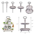 Houmury Set of 17 Farmhouse Tiered Tray with 1 Lantern Artificial Plant& Cutting Board Sign for Rustic Home Sweet Home Kitchen Decor Tier Tray Decor Set