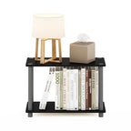 Furinno TURN-N-TUBE Side Table, 2-Tier Modern Rectangle End Table with Open Shelf, Night Stand, Bedside Table, Toolless Assembly, for Living Room, Bedroom, Black - color: Black/Grey, size: 1-Pack