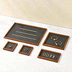 Jewelry Display Tray for Ring Earrings Necklace Bangle Solid Wood Jewelry Dish Tray Catchall(M,Grey) - color: Grey, size: 18 * 20 * 1.5cm