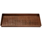 HF by LT Cable Knit Pattern Metal Boot-Tray, 30 x 13 inches, Antique Copper - color: Cable Knit Design, Antique Copper