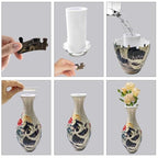 3D Puzzle Vase Unique Flower Vase for Adults Made by 160 Curved Plastic Puzzle Pieces, Vases for Flower Home Creative Gift for Parents & Housewarming - color: Kitten