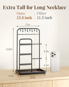 pickpiff Jewelry Holder Stand: Jewelry Display for Necklace, Bracelet, Earring, Ring, Black - color: Black