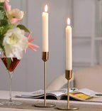 Modern Metal Gold Candlestick Holders for Wedding Decoration Skinny Tapered Candle Holder for Home Decor Bar Party (S+L)