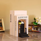 1 Pcs Unique Book End Decorative，Antique Bookend Art Deco Bookend，Unique Bookend Book Stopper Book Holder Decorative Book End for Shelves Desk Home Office Bookshelf Decoration Antique Books Decor