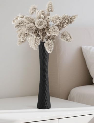 Black Vase 16" Tall Table Ceramic Vases,Skinny Long Vase for Pampas Grass,Modern Minimalist Style Flower Vases for Home Decor Office Decoration,Centerpieces - color: Tallvase-black