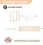 Nuptio 2 Pcs Metal Flower Floor Vase Column Flower Stand Geometric Centerpieces Vase for Tables, 15¾ inch Tall Gold Flower Holder for Home Party Wedding Decorations, Rectangular Flower Display Rack - size: 15¾" H x 2 Pcs