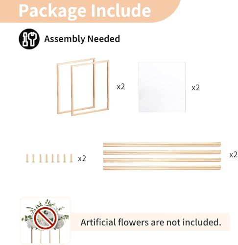 Nuptio 2 Pcs Metal Flower Floor Vase Column Flower Stand Geometric Centerpieces Vase for Tables, 15¾ inch Tall Gold Flower Holder for Home Party Wedding Decorations, Rectangular Flower Display Rack - size: 15¾" H x 2 Pcs