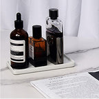 Ceramic Soap Dispenser Tray for Kitchen and Bathroom, Modern and Farmhouse Rectangle Service Tray - White(1 Pc)