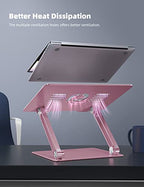 Lamicall Adjustable Laptop Stand, Portable Laptop Riser, Aluminum Laptop Stand for Desk Foldable, Ergonomic Computer Notebook Stand Holder for MacBook Air Pro, Dell XPS, HP (10-17.3'') -Pink - color: 4-Pink