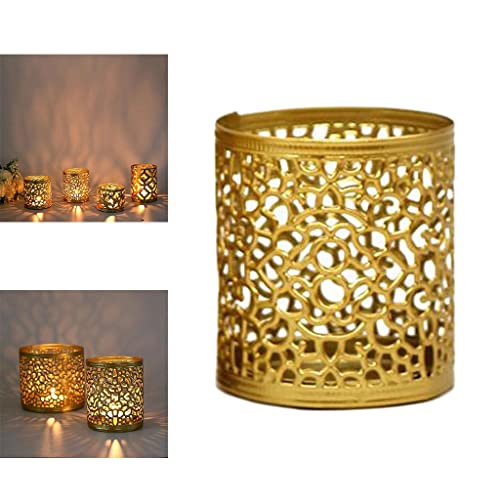 Metal Hollow Candle Holder, Decorative Mini Candlestick Holder, Tabletop Tealight Candle Stand Decoration for Wedding, Holiday, Home, Style2 - color: Style2