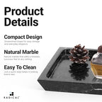 Radicaln Mable Serving Tray 12" Inches Black Handmade Rectangle Cafeteria Trays for Kitchen Countertop Ideal Food and Serving Dishes, Serving Platter for Party Supplies - color: Black