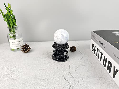 Lotus Crystal Ball Stand Sphere Display, Natural Healing Feng Shui Glass Orb Holder Base Statue Decoration, for 60mm-100mm Sphere - style: Lotus