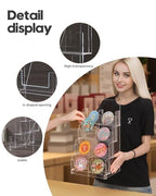 Acrylic Sticker Display Stand, Sticker Holder Display for Vendor Events, Card Rack Display Stand, Portable Display Rack - size: Two Rows