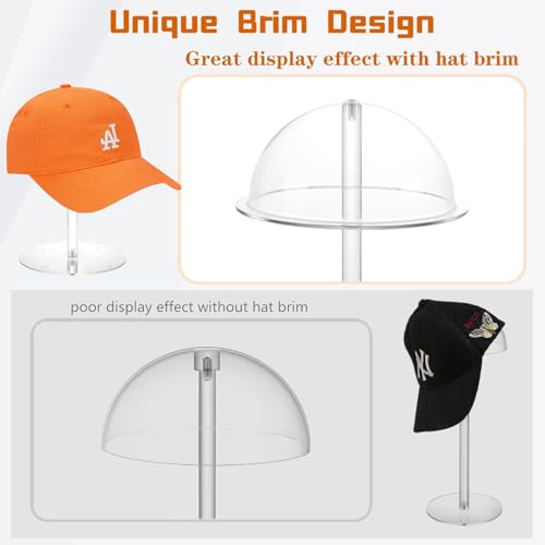 Acrylic Hat Stands for Display, 3 Sets 8" 13" 16" Adjustable Height Baseball Cap Holder, Durable Cowboy Hat Rack Stand, Wig Holder Display Stands for Vendors Retail Salons Home Closet - size: Fixed 8"/13"/16" - 3 Pack