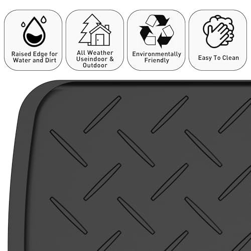 Boot Trays Heavy Duty Rubber Mat with Lip, Waterproof Shoe Mat Tray for Entryway Shoe Tray Multi-Purpose for Indoor or Outdoor 27.56 x 15.75inch - size: 1'4" x 2'4" (Rectangular)