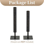 Sziqiqi Black Single Stem Vase Set - 15.5/13.8in Metal Large Flower Vases 2 Pcs Modern Vase for Home Decor Living Room Table Decorative Slim Vases for Pampas Grass Feathers Twigs Branches - style: Black Single Stem Vases