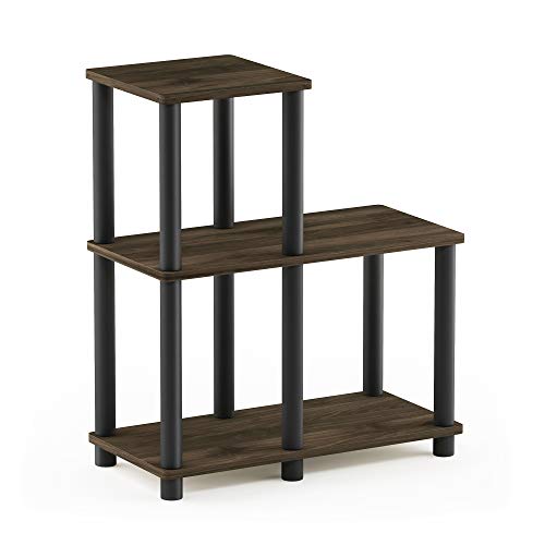 Furinno Turn-N-Tube Accent Decorative Shelf, Columbia Walnut/Black - color: Columbia Walnut/Black