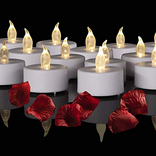 Hanzim Battery Operated LED Tea Lights: 24PACK Flameless Votive Candles Lamp Realistic and Bright Flickering Holiday Gift Long Lasting 200Hours for Seasonal & Festival Celebration Warm White - color: Warm White, size: 24pack