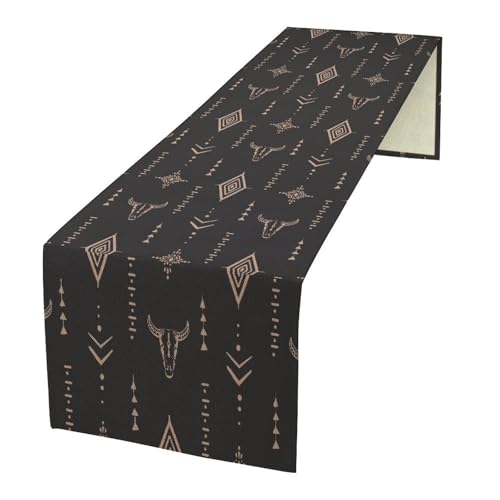 Aztec Table Runner Southwest Native Navajo Tribe Geometric Vintage Country Dinner Table Decoration Table Runner 13x36 Inch - color: Aztec-2, size: W13x36L