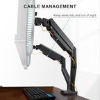 WALI Dual Monitor Stand for 13-32 inch Computer Screens, Dual Monitor Arms for 2 Monitors Holds up to 22 lbs, Height Adjustable Dual Monitors Mount, VESA 75x75/100x100mm (GSMP002N), Black - size: 13"-32", style: Dual Arms
