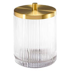 Nicole Miller - Covered Jar, Glass Countertop Accessories, Dorm Room Essentials (Louise Collection, Clear) - size: Jar
