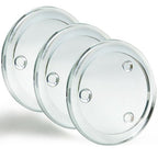 Clear Glass Candle Holder， 3" Glass Coaster Holder ，Small Round Candle Plate for Pillar Candle（3 Pack） - size: 3 Pack