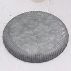 Funerom 9.8 inch Small Round Galvanized Metal Tray Decorative Tray Corrugated Edges - size: 9.8"