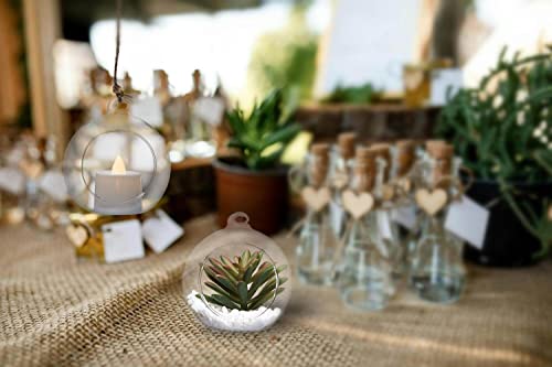 Hanging Glass Candle Holder, Globe Tea Light Holder, Hanging Vase, Flower Plants Terrarium, Glass Orbs Container, Micro Landscape DIY for Home, Office, Wedding (4" 4Pcs) - color: 4" 4pcs