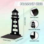 Peacoblue Metal Bookends for Shelves, Modern Decorative Heavy Duty Study Book Support Stoppers for Office, Desk, Shelf, Room 5.3"x4.3"x7.9" Cast Iron Simple Tall Bookends, 1 Pair (Lighthouse) - style: Lighthouse
