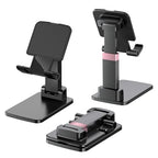 Phone Holder for Desk Cell Phone Holder Height Angle Adjustable Stands, Anti-Slip Base, Compact Design for iPhone Android Devices,White&Black,2Pack - color: 05-Black&White