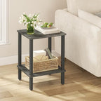 TUTOTAK End Table, Side Table, Nightstand, 2-Tier Storage Shelf, Sofa Table for Small Space, Living Room, Bed Room, Charcoal Grey TB01BY034 - color: Charcoal Grey