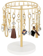 Dahey Keychain Display Stand for Vendor, Metal Bracelet Holder Organizer Hand Sanitizer Keychain Display with 22 Hooks Storage Keychains Bracelet for Study Desk Entryway Decor, Gold