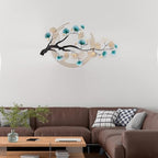 SanBouSi Large Luxury Golden 3D Ginkgo Leaf Metal Wall Decor Large Modern Metal Wall Art Sculpture Green Ginkgo Decorative Wall Sculpture for Living Room Bedroom 43inch