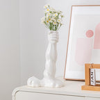 Hand Vase,10.63'' H Muscular Arm Ceramic Vase, Artistic White Ceramic Flower Vase for Home Decor, Table Centerpiece, Modern Sculptural Aesthetic 10.63'' H