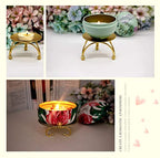 dedoot Candle Holder, Gold Candle Holders Set of 2 Decorative Handmade Iron Pillar Plate Candle Holder Centerpiece Fit LED & Wax Candles, Pedestal Candle Stand for Wedding, Spa, Dinner Tables
