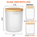 SUPMIND 12 Pack Glass Candle Jars-10oz Frosted Empty Candle Jars with Bamboo Lids and Sticky Labels, Bulk Candle Jars for Making Candles Containers - Dishwasher Safe - color: Frosted, size: 10oz