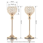 VINCIGANT Gold Crystal Candle Holders Set of 2 for Fireplace Coffee Table Mantle Decor,Wedding Home Halloween Decoration Centerpieces - size: 2 pcs 13" Tall