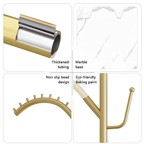 Minimalist Gold Coat Rack with Marble Base | Your Personal Staging Hub for Curated Outfits & Essentials | Modern Clothing Rack for Bedroom, Entryway, or Office - size: 71IN