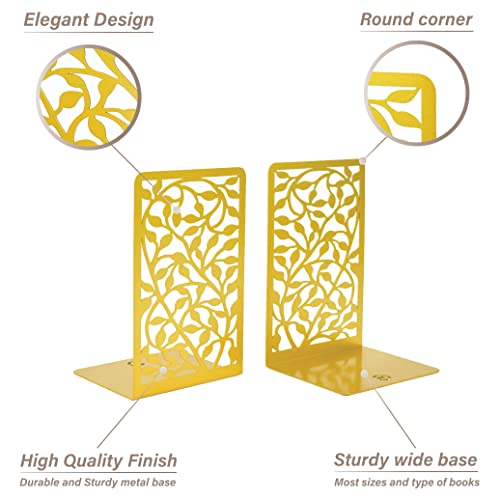 CNK Book Ends Bookends for Decorative Books Holder Bookend Shelves End Hold Heavy Duty Holders Stoppers Metal Stopper Cute Boho Bookshelf Holds Cookbook Office Home Set of 4 Bookends Pair Gold - color: Gold 2 Pairs