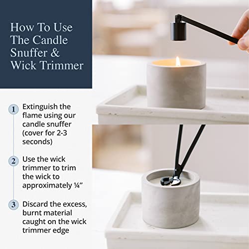 Airy Abode Candle Wick Trimmer and Candle Snuffer Accessory Set – Pick Your Color - color: Black