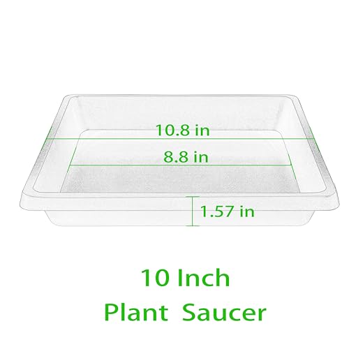 Square Plant Saucer 10 Inch 2 Pack 6 8 12 14 16 18 20 inch, Plant Drip Trays and Flower Pot Saucers, Plant Trays for Indoors No Holes, Plant Drainage Tray Saucers for Potted Plants - color: Black, size: 10"(2Pack)