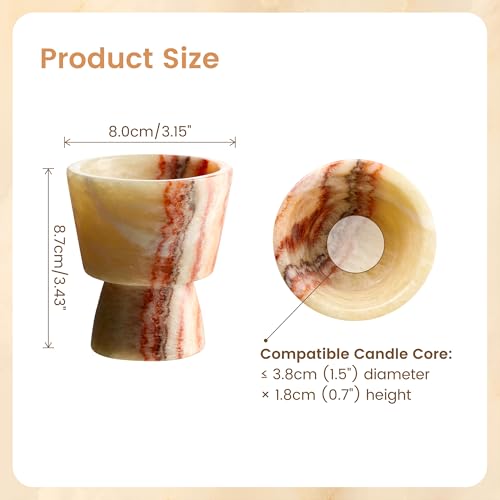 Marble Candle Holder, Empty Tealight Candle Decor Holders, Clay Pink - color: Clay Pink