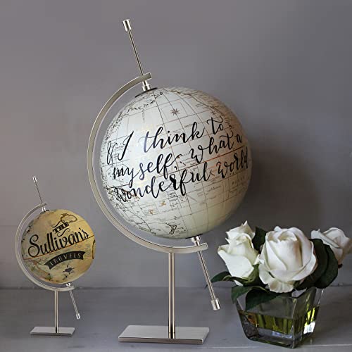 JUXYES Silver Tone Metal Sphere Holder Caliper Stand, Hold Max to 2-7/8, Caliper Style Display Stand for Mineral, Ornament, Gem, Shell, Coin, etc - color: Silver, size: S