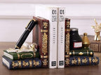 Bellaa 25389 Bookends Antiques Pen Ink Lamp Magical Oldworld Liabrary Office Book Ends for Shelves Stopper Vintage Collection Heavy Duty ＆ Sturdy Non-Skid