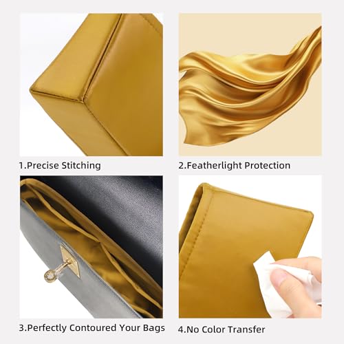 DGAZ Silk Purse Organizer Insert Fits Hermes Kelly Elan Bags，Silky Smooth Bag Organizer，Luxury Handbag & Tote Shaper(Jaune amber) - color: Jaune amber