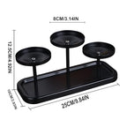 3arms Pillar Candle Holder Tray, Metal Black Candlestick Holder, Candle Holders Set of 3, for Dining Room, Table Centerpiece Decor,Decorative Tray - size: pillar's 3arms