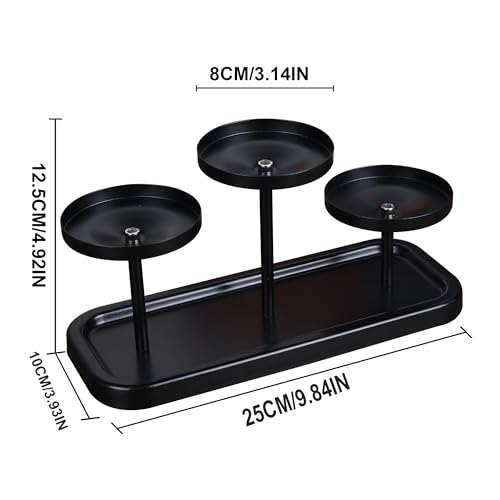 3arms Pillar Candle Holder Tray, Metal Black Candlestick Holder, Candle Holders Set of 3, for Dining Room, Table Centerpiece Decor,Decorative Tray - size: pillar's 3arms